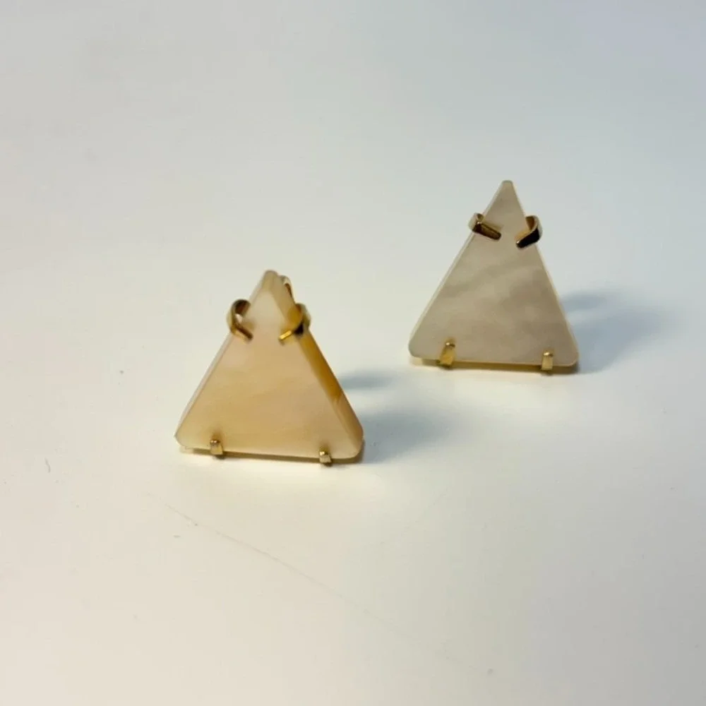 Vintage Kramer‎ Earrings Lucite Gold Tone